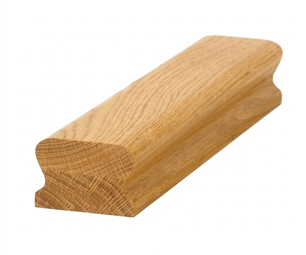 Ungrooved White Oak LHR Handrail For Bracket Glass